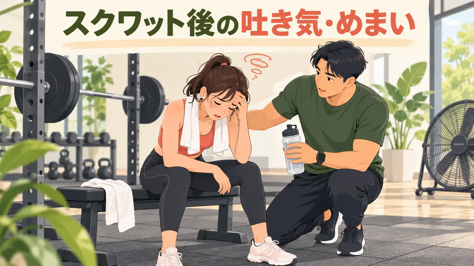 スクワット後に吐き気・めまいが出る原因：中止と受診の目安