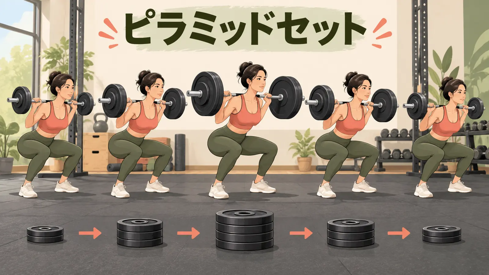 スクワットのピラミッドセットのアイキャッチ
