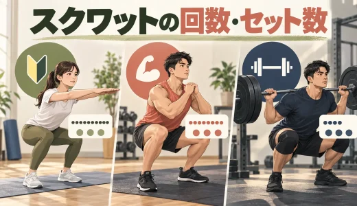 スクワットの回数・セット数は？目的別の重量と頻度