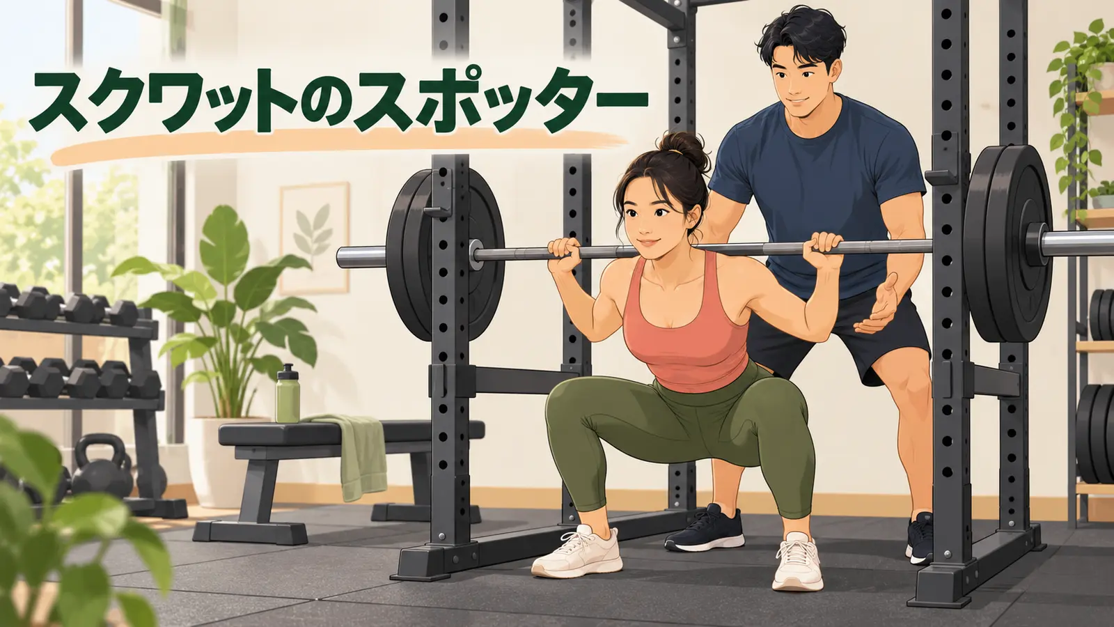 スクワットのスポッターのアイキャッチ