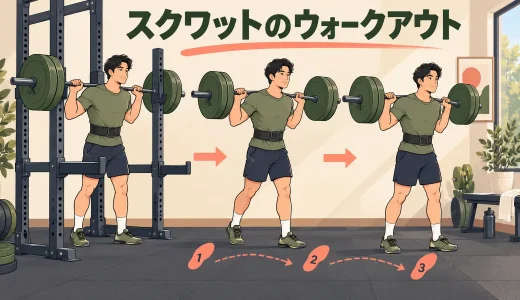 スクワットのウォークアウト｜ラックアウト後の歩数と安定