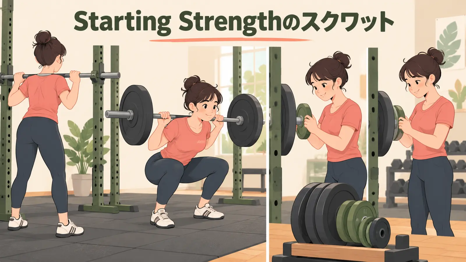 Starting Strengthのスクワット:初心者の重量・回数・増やし方