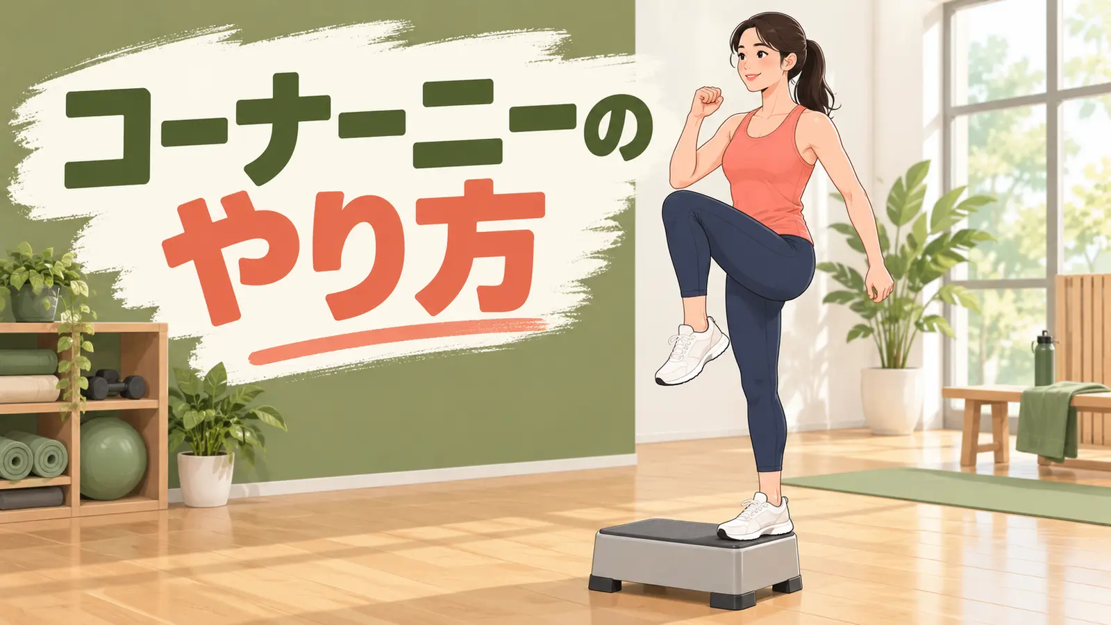 コーナーニーのやり方を示すイラスト