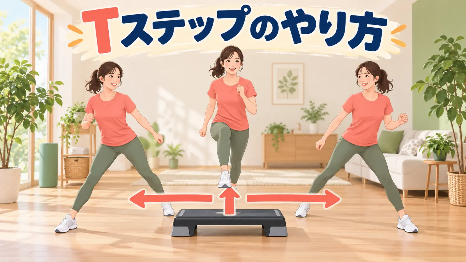 Tステップのやり方を示すイラスト