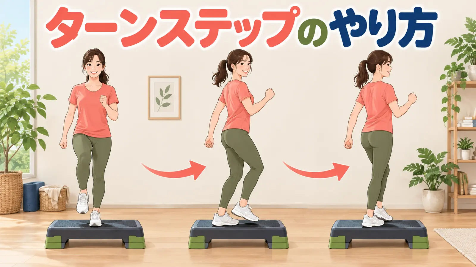 ターンステップのやり方を示すイラスト