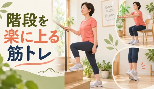 階段を楽に上るための筋トレ｜太もも・お尻・ふくらはぎの自宅運動
