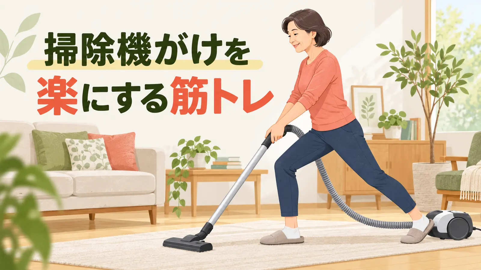 掃除機がけの体力づくりを解説するアイキャッチ画像