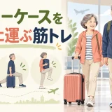 キャリーケースを扱う中高年夫婦