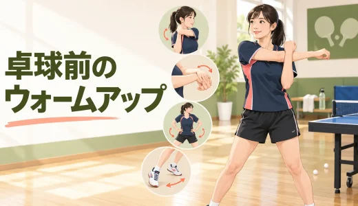 卓球前のウォームアップ｜肩・手首・股関節とフットワークを準備する8分メニュー