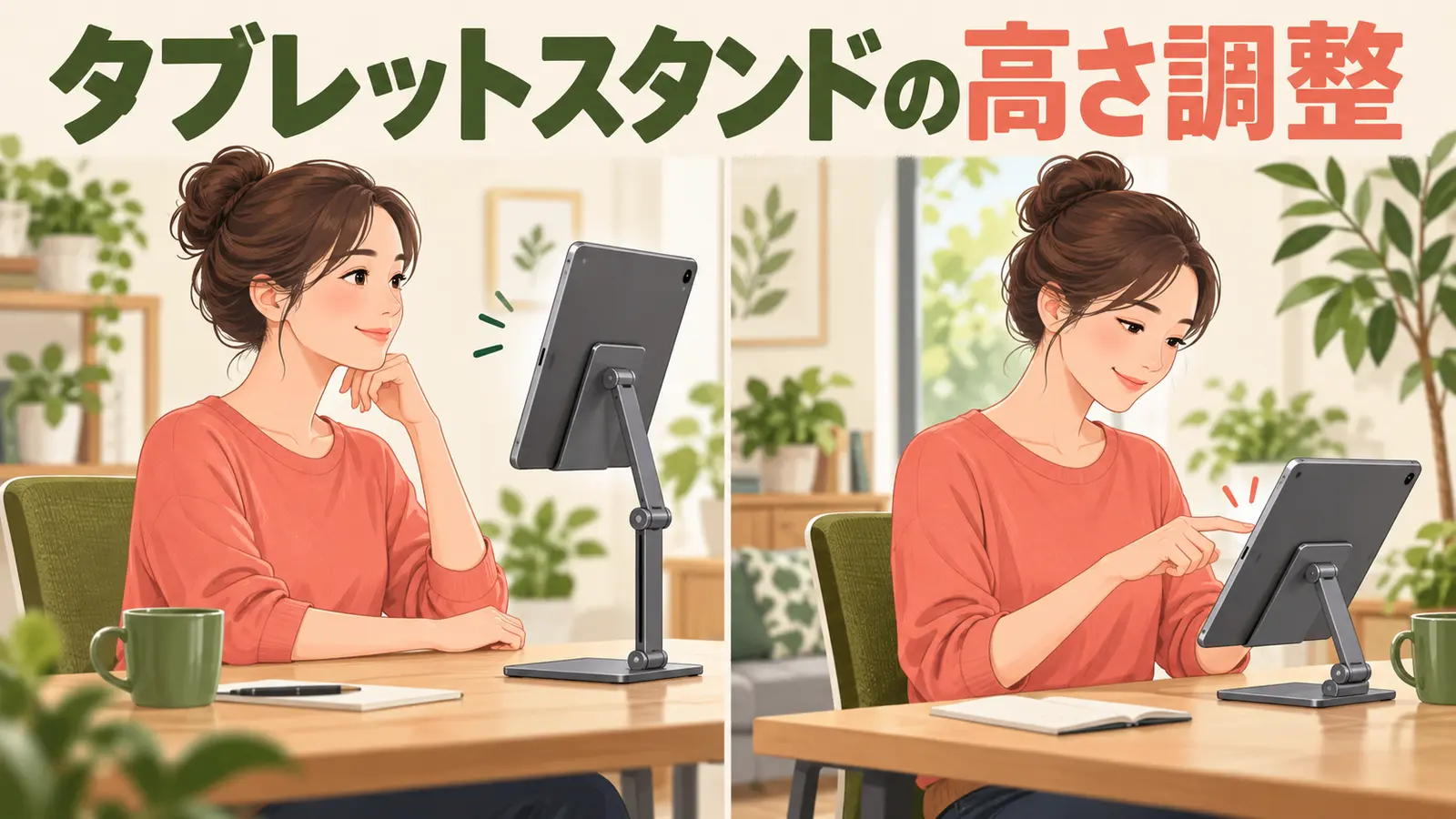 タブレットスタンドの正しい配置を示すアイキャッチ