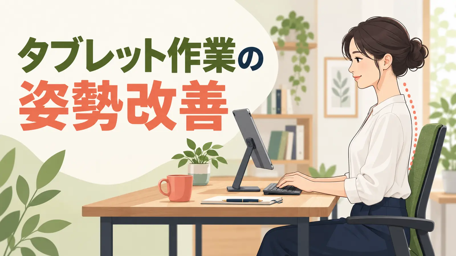 スタンドと外付けキーボードでタブレットを使う人