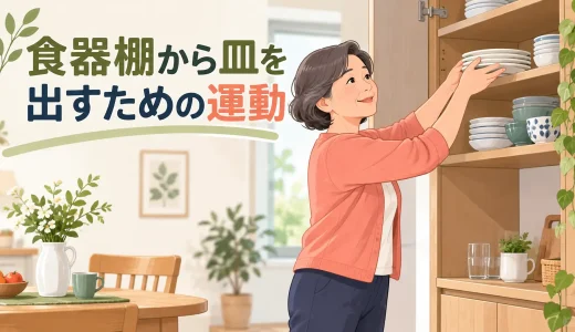 食器棚から皿を取り出す運動｜肩・腰を守る安全な方法