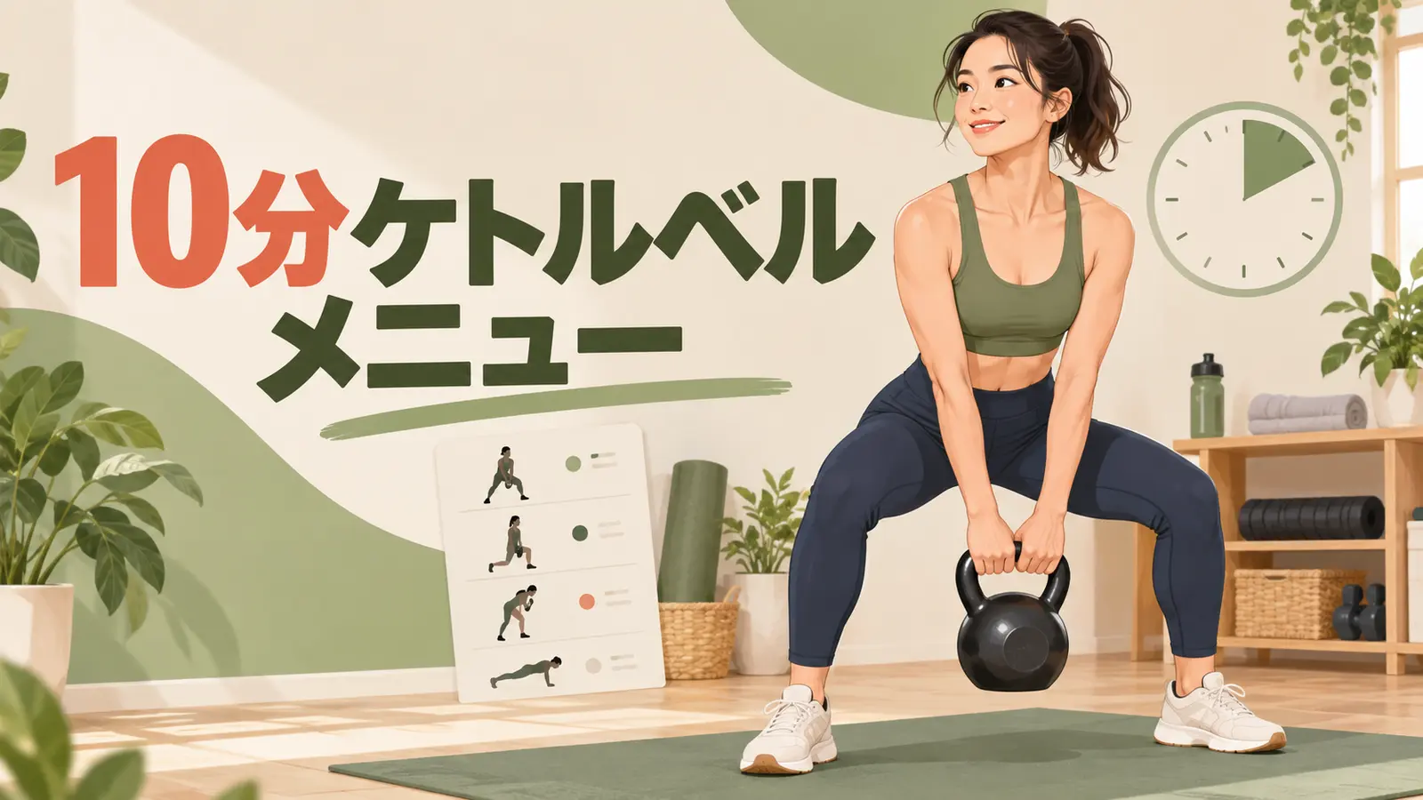 10分ケトルベルメニューの内容を表すアイキャッチイラスト