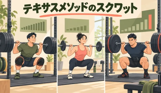 テキサスメソッドのスクワット｜週3日の重量と回数の組み方