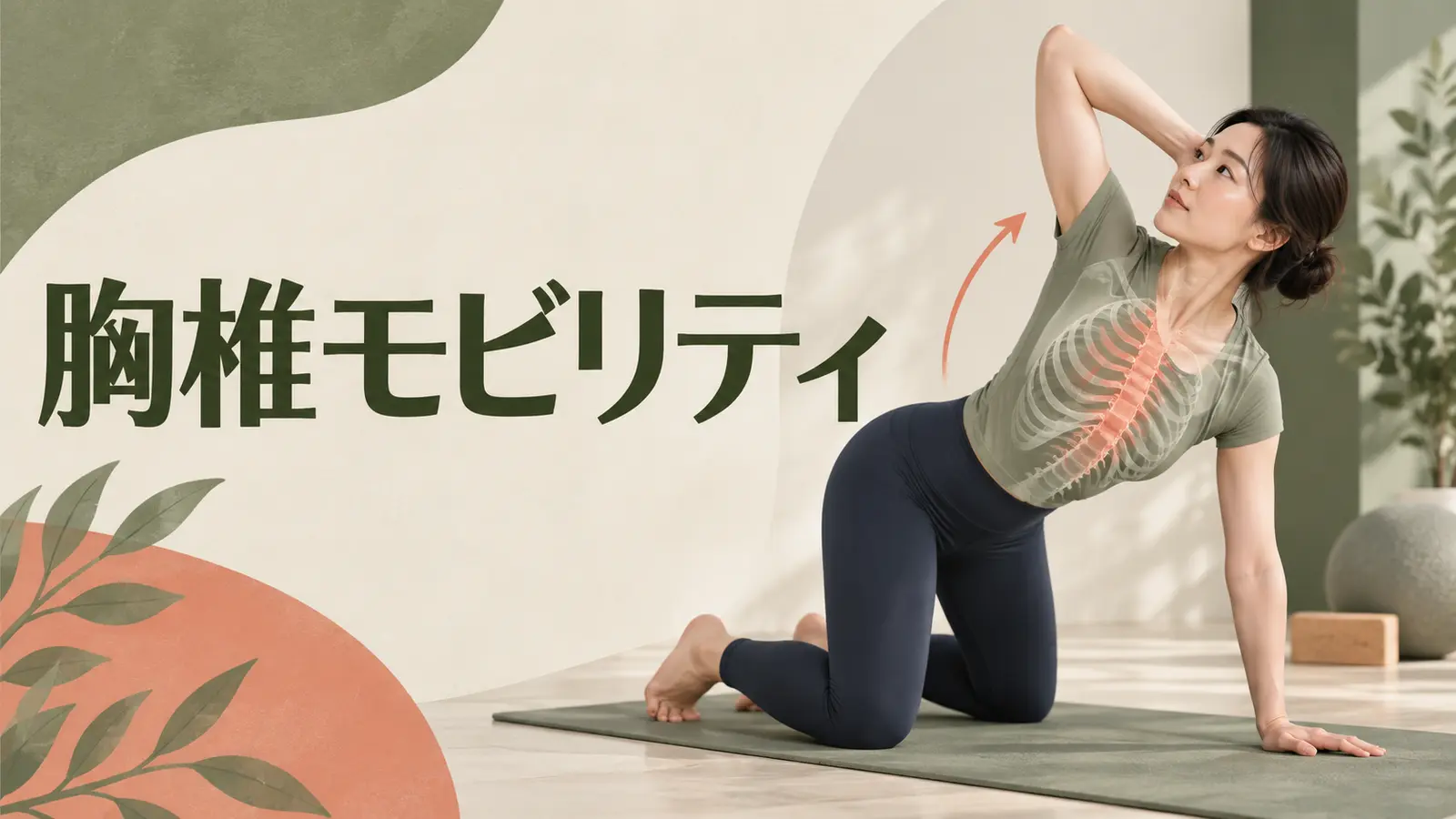 胸椎モビリティを行う人物
