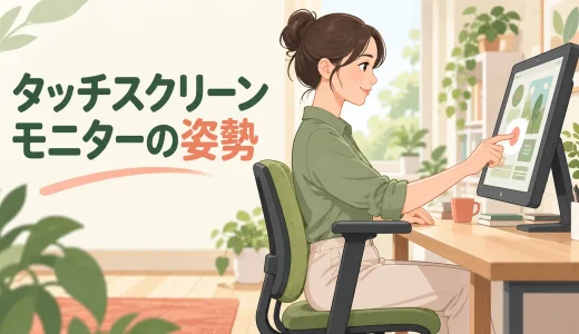 タッチスクリーンモニターで首・腕を疲れにくくする｜角度・距離・操作位置の合わせ方