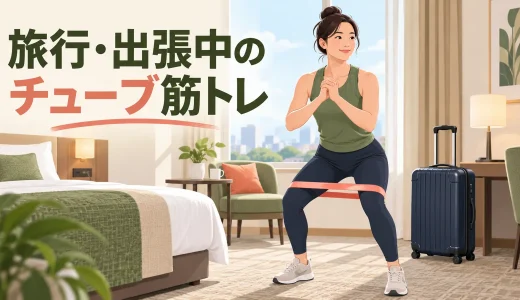 旅行・出張中のチューブ筋トレ｜狭い部屋でできる全身メニュー
