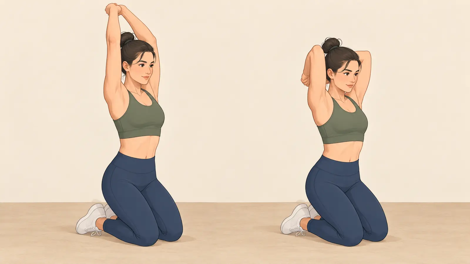 トライセプスエクステンションをパラレッツで安全に練習する様子