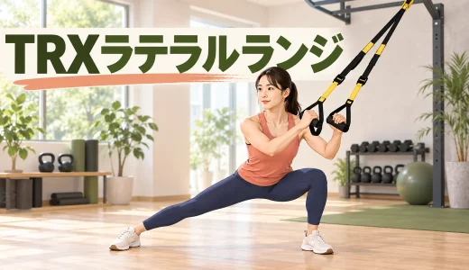 TRXラテラルランジのやり方｜膝とつま先をそろえる横方向の動作