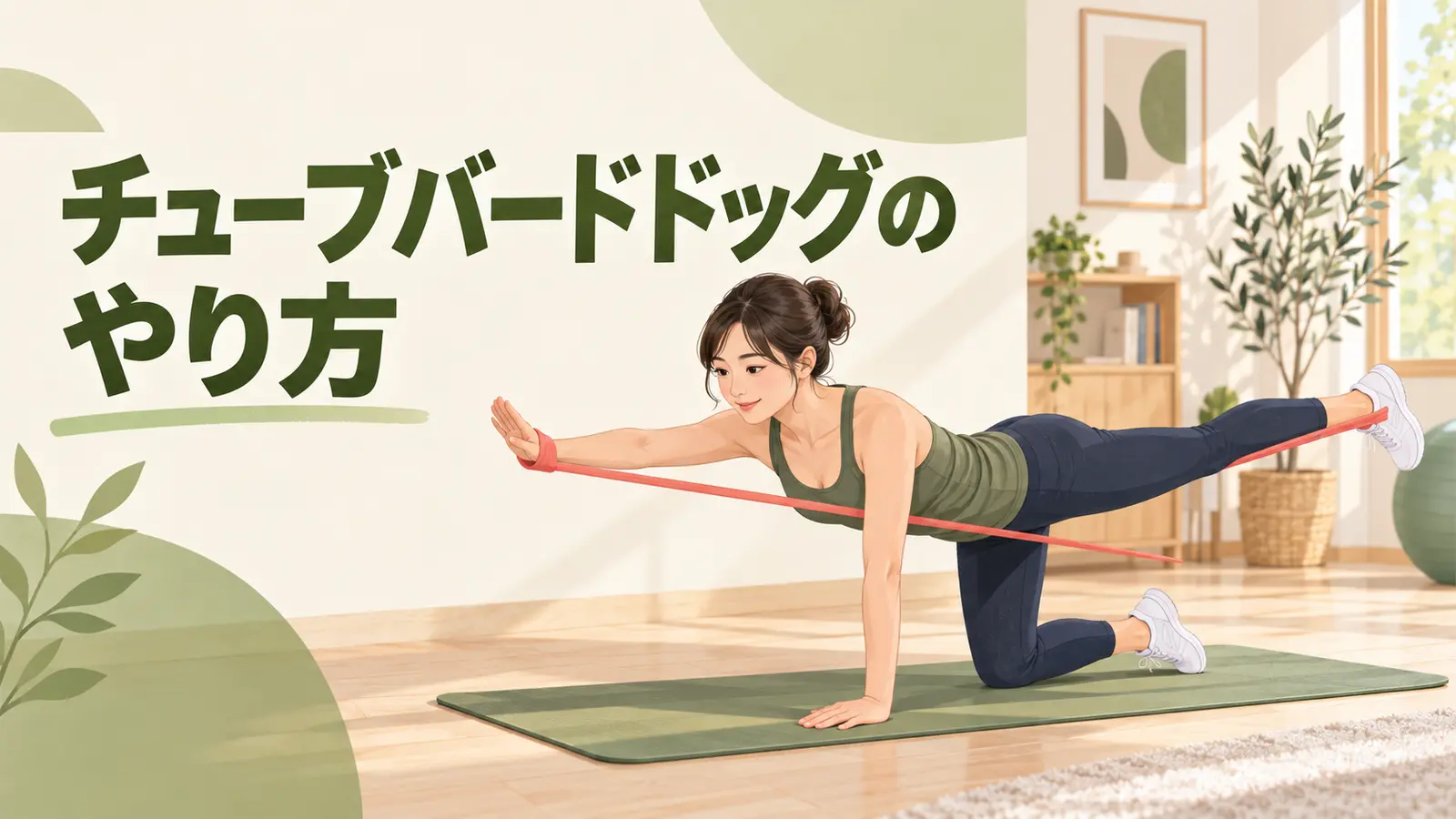 チューブバードドッグのやり方を紹介するアイキャッチ