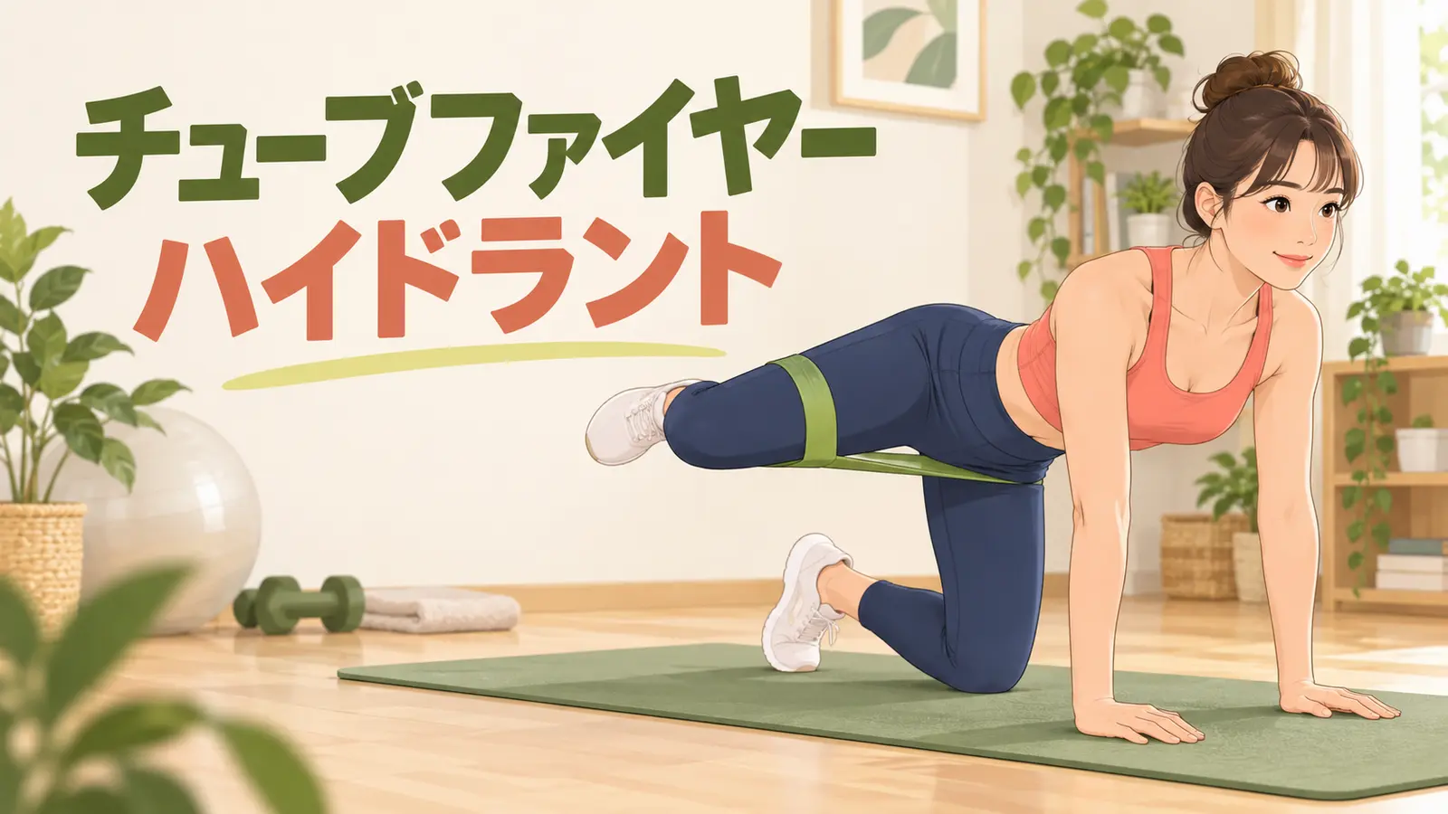 チューブファイヤーハイドラントを行う人物の解説イラスト