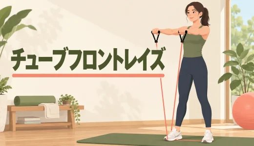 チューブフロントレイズのやり方｜肩前部に効かせる高さと姿勢