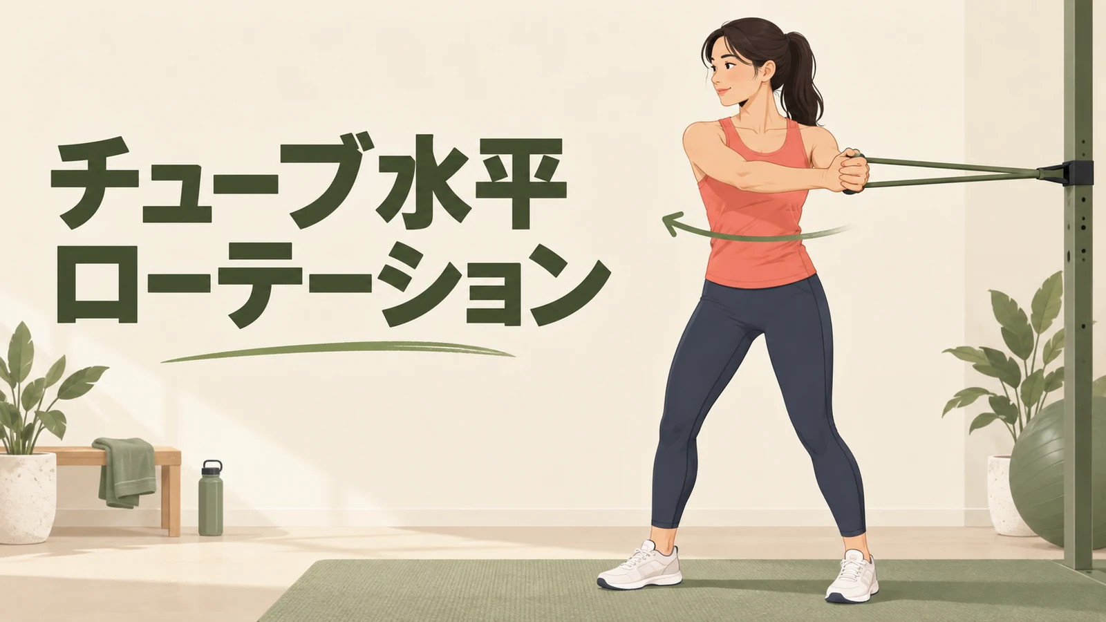 チューブ水平ローテーションのやり方を紹介するアイキャッチ