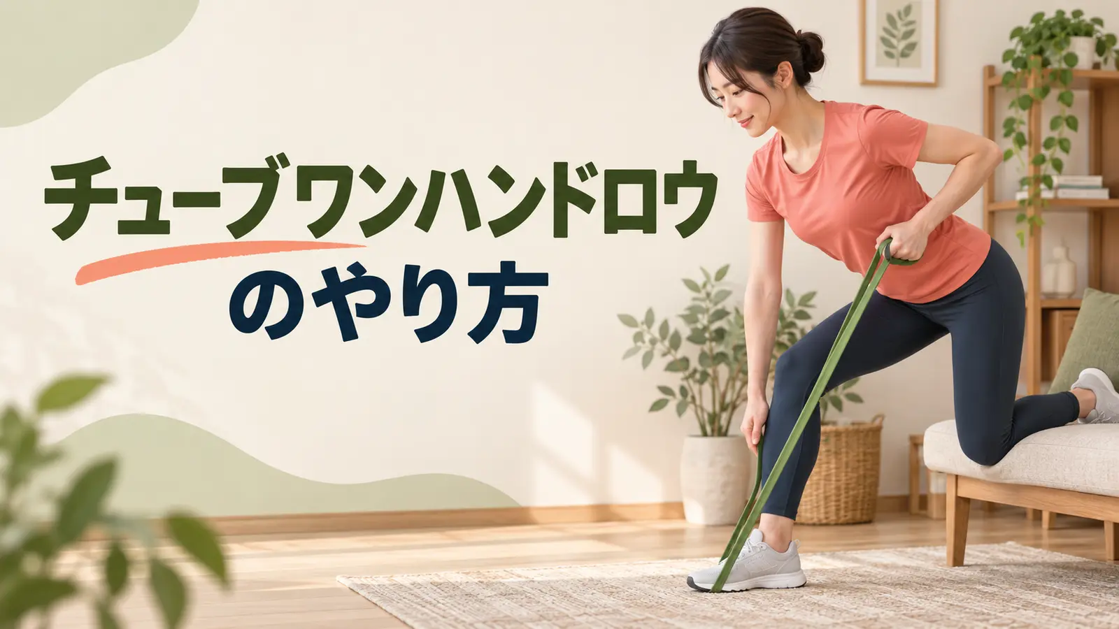 チューブワンハンドロウのやり方を紹介するアイキャッチ
