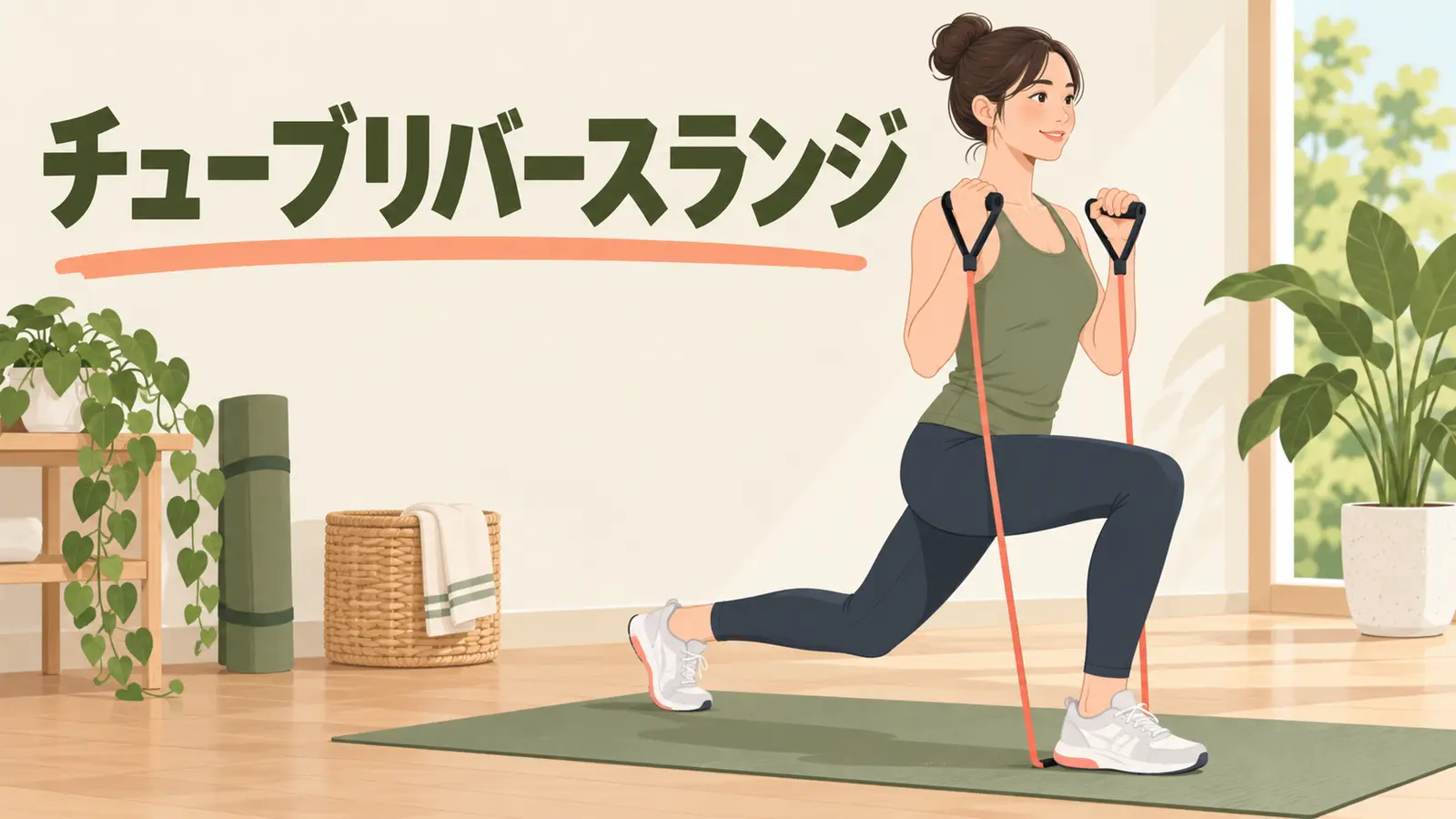 チューブリバースランジのやり方を示すアイキャッチ