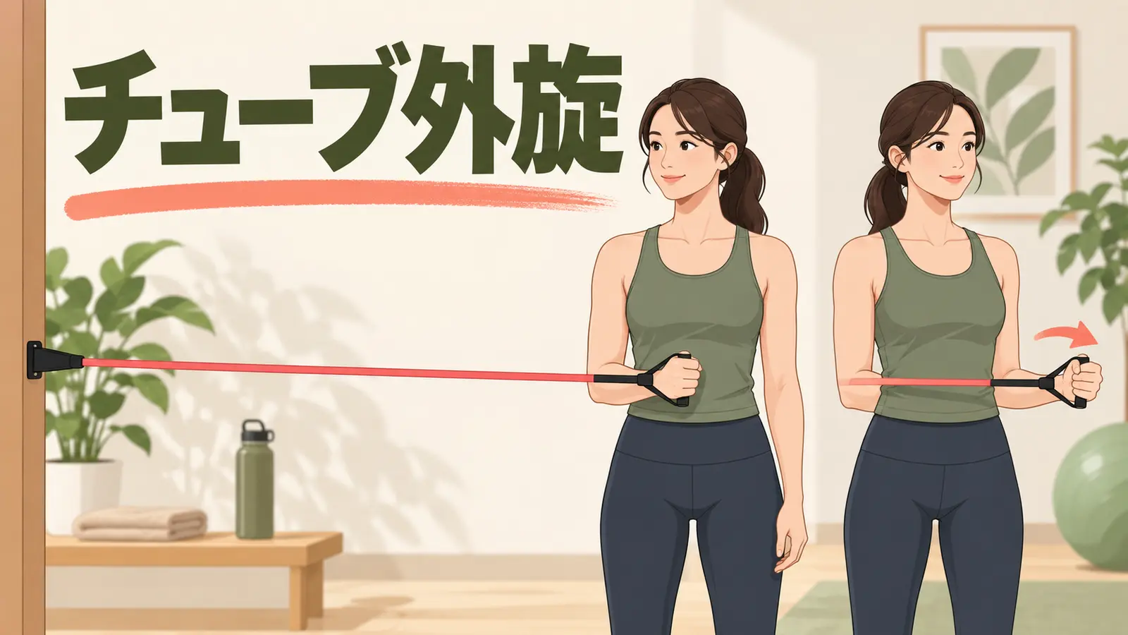 チューブ外旋のやり方を示すアイキャッチ