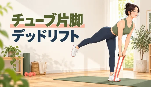 チューブ片脚デッドリフトのやり方｜ふらつきを抑えてもも裏に効かせる