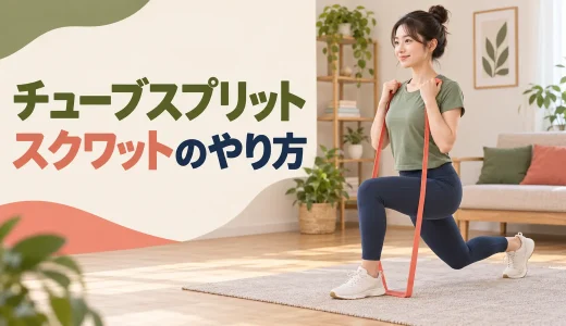 チューブスプリットスクワットのやり方｜足幅と膝を安定させるコツ