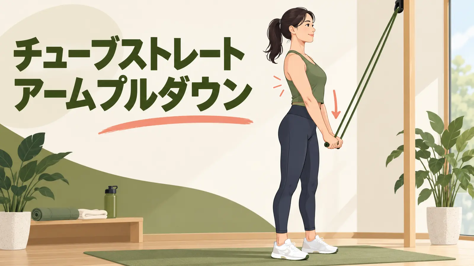 チューブストレートアームプルダウンのやり方を示すアイキャッチ