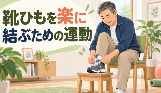 靴ひもを楽に結ぶための運動｜腰を丸めない座り方と練習