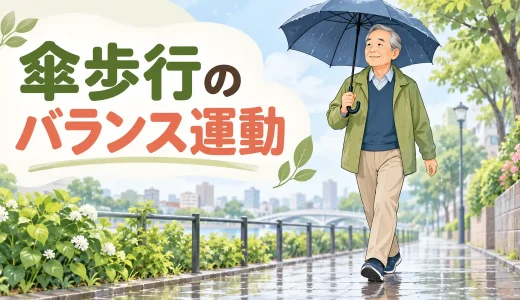 傘を差して歩くとふらつく人の運動｜雨の日のバランスと転倒予防