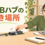 足元を塞がず机裏へ固定した電源タップ