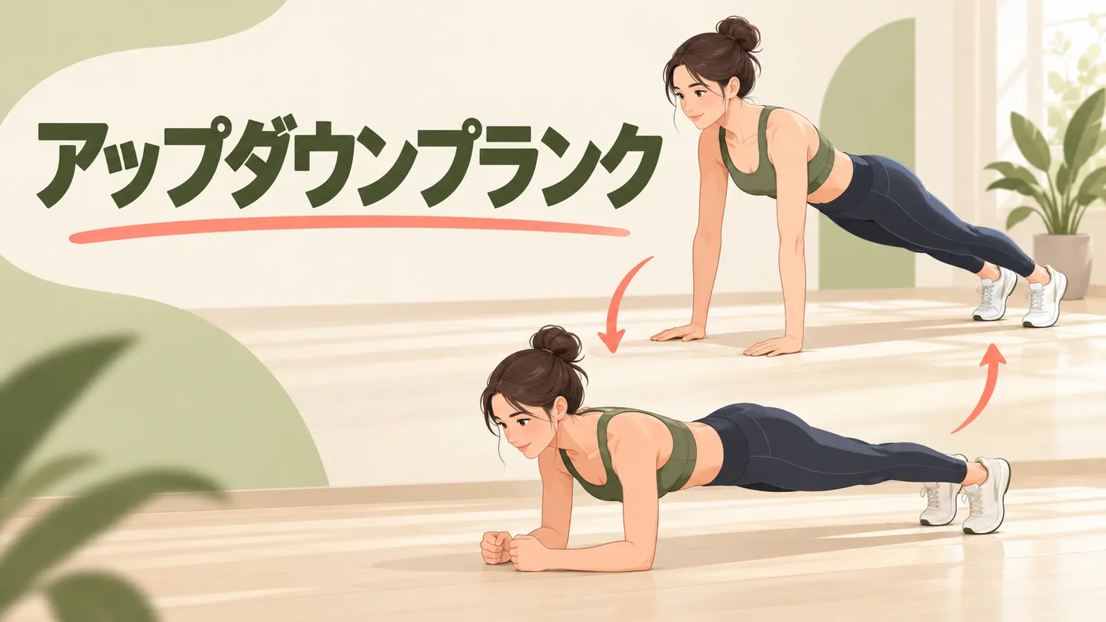 アップダウンプランクの正しいフォーム