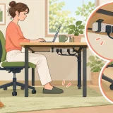 机上に固定したUSBハブへ自然な手首で接続する様子