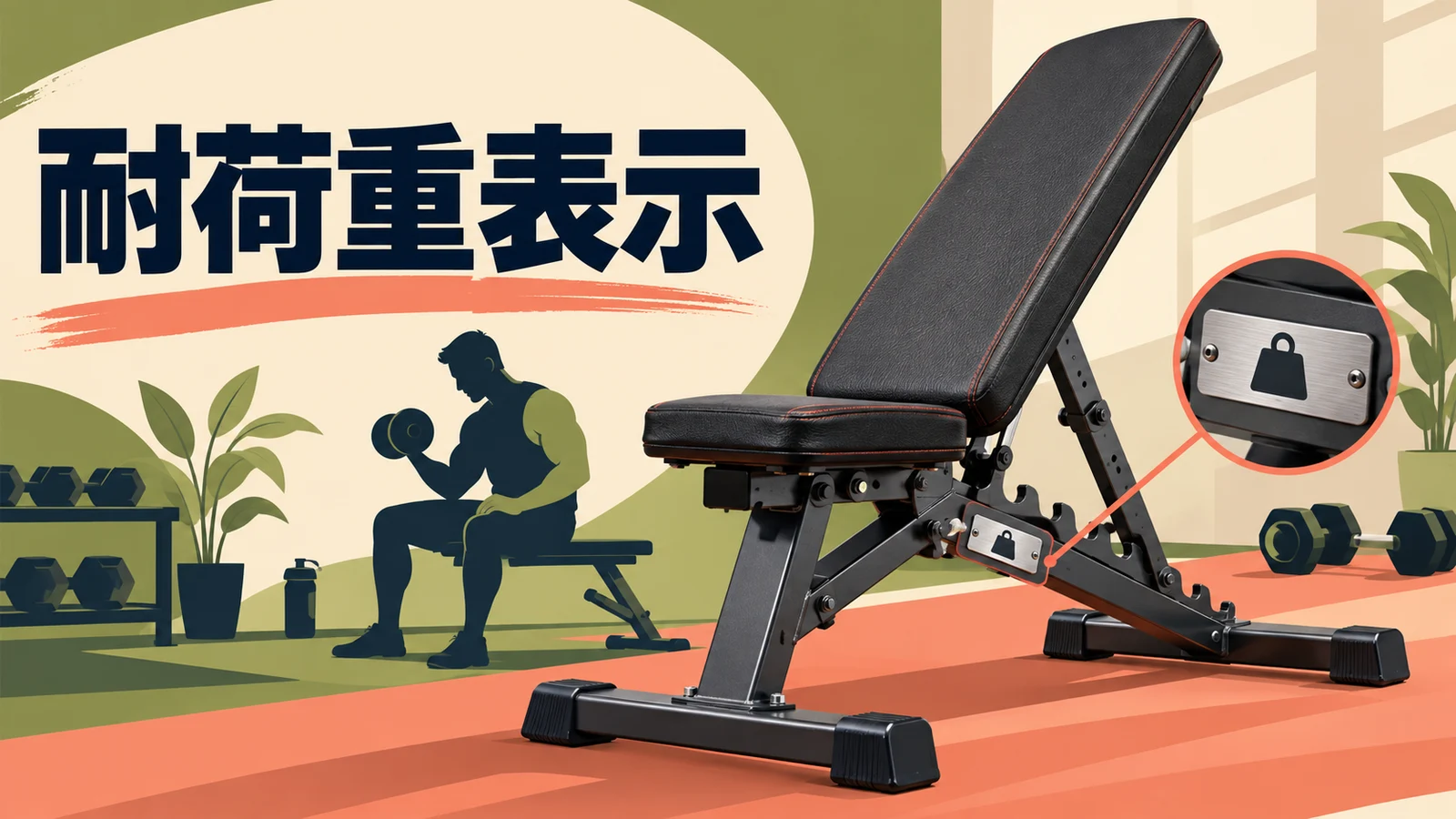 トレーニングベンチの耐荷重表示 トレーニングベンチの耐荷重表示を確認するアイキャッチ