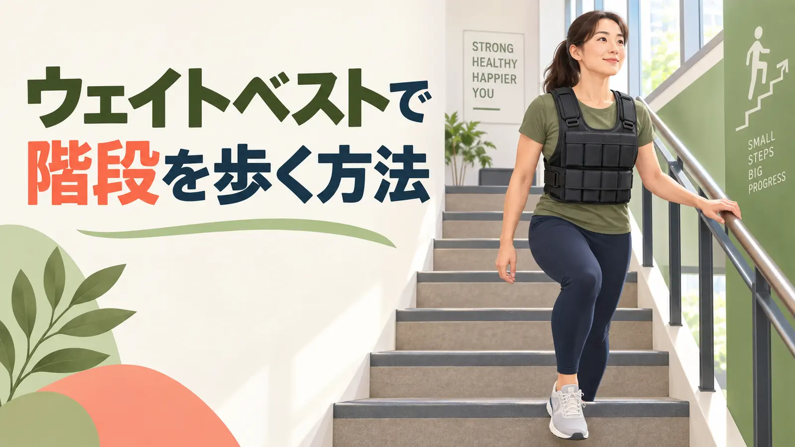 ウェイトベストで階段を歩く方法