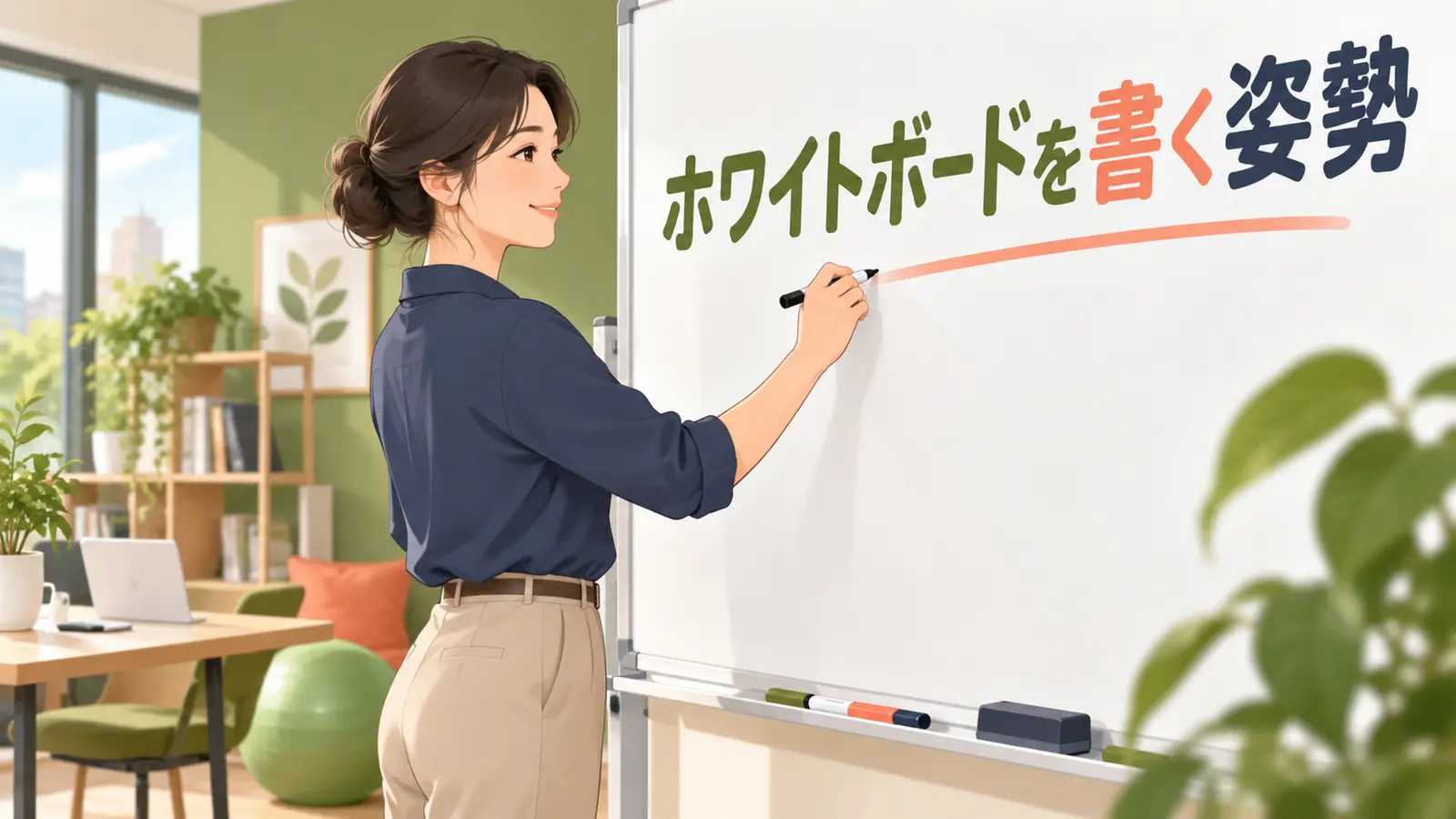 ホワイトボードを無理なく使う配置