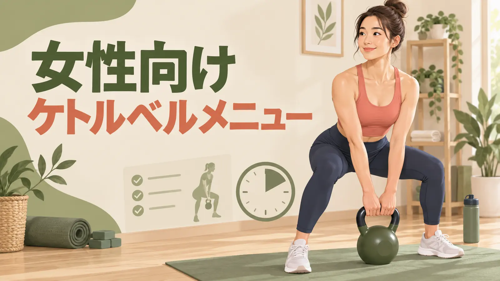 女性向けケトルベルメニューの内容を表すアイキャッチイラスト