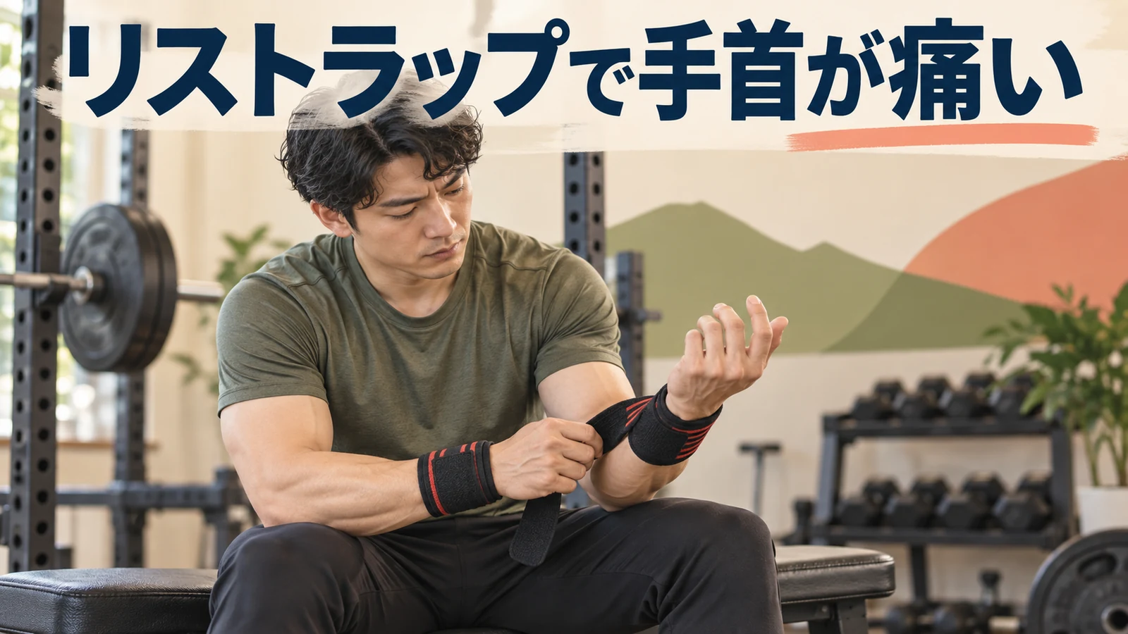 リストラップで手首が痛い原因 リストラップを緩めて手首の違和感を確認するアイキャッチ