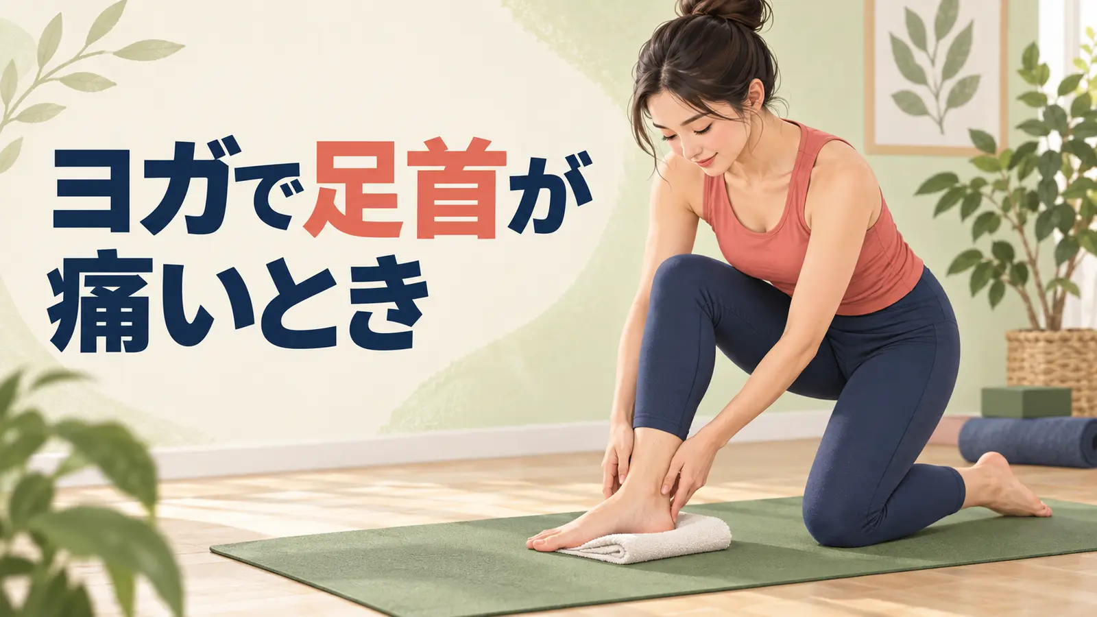 ヨガで足首が痛いときを解説するイラスト