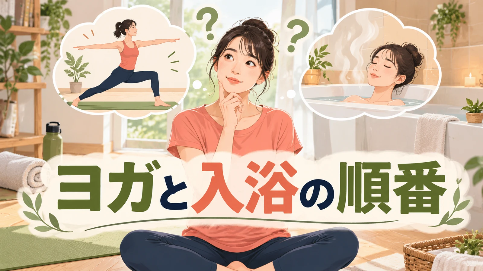 ヨガと入浴の順番を解説するアイキャッチ