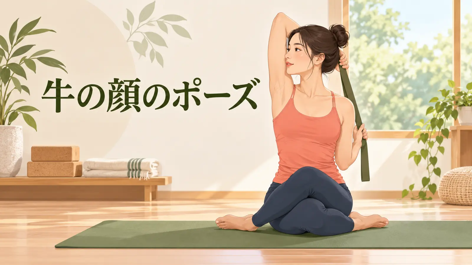 牛の顔のポーズの基本フォーム