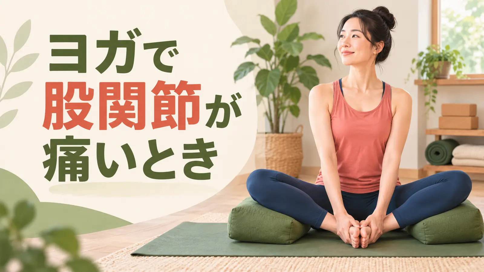 ヨガで股関節が痛いときを解説するイラスト