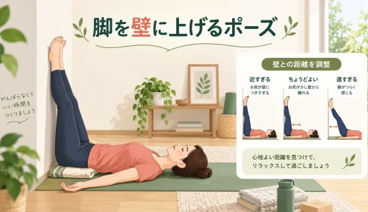 脚を壁に上げるポーズのやり方｜時間・壁との距離・注意点を解説