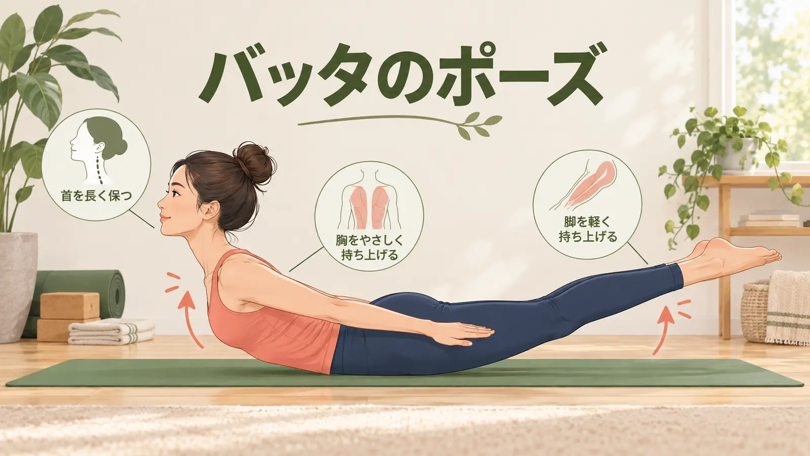 バッタのポーズのフォーム